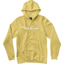 Thank You Skateboards Thank You Embroidered Center Hoodie - Light Yellow Men's