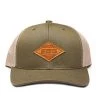 Eos Surf Shop Leather Patch Snapback - Green/tan