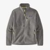 Patagonia Women's Retro Pile Fleece Marsupial - Salt Grey W/Jellyfish Yellow