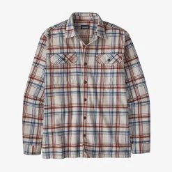 Patagonia Men's Long-Sleeved Organic Cotton Midweight Fjord Flannel Shirt - Drifted: Cornice Grey