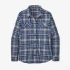 Patagonia Women's Long-Sleeved Organic Cotton Midweight Fjord Flannel Shirt - Ice Fjord: Dolomite Blue 1 Patagonia Women's Long-Sleeved Organic Cotton Midweight Fjord Flannel Shirt - Ice Fjord: Dolomite Blue