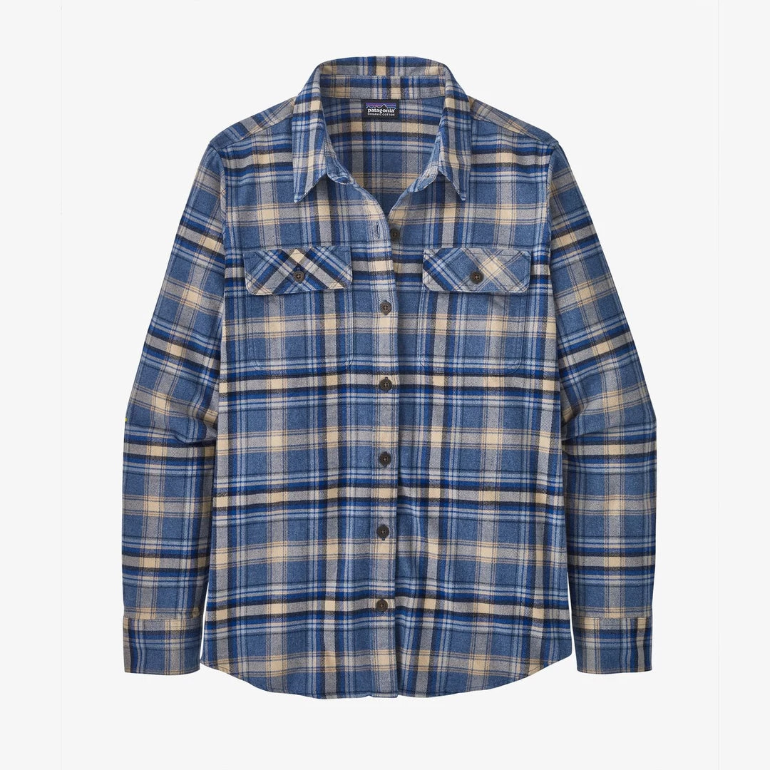 Patagonia Women's Long-Sleeved Organic Cotton Midweight Fjord Flannel Shirt - Ice Fjord: Dolomite Blue 3 Patagonia Women's Long-Sleeved Organic Cotton Midweight Fjord Flannel Shirt - Ice Fjord: Dolomite Blue
