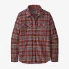 Patagonia Women's Long-Sleeved Organic Cotton Midweight Fjord Flannel Shirt - Ice Fjord: Fox Red 1 Patagonia Women's Long-Sleeved Organic Cotton Midweight Fjord Flannel Shirt - Ice Fjord: Fox Red