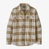 Patagonia Women's Long-Sleeved Organic Cotton Midweight Fjord Flannel Shirt - Tundra: Birch White