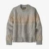 Patagonia Women's Recycled Wool Crewneck Sweater - Sea Song: Salt Grey 1 Patagonia Women's Recycled Wool Crewneck Sweater - Sea Song: Salt Grey