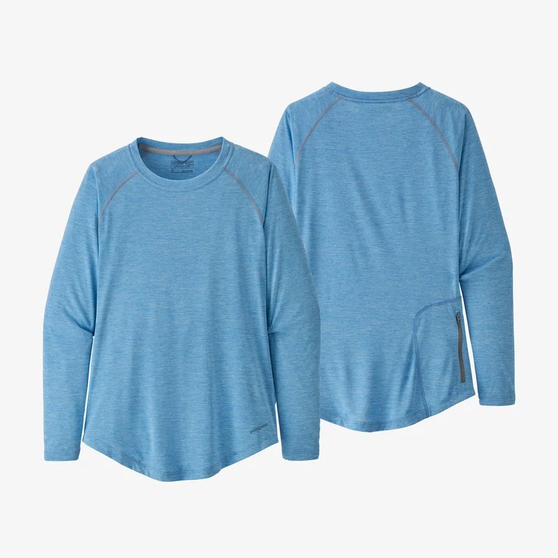 Patagonia Women's Tropic Comfort Crew - Lago Blue - Fin Blue X-Dye Tops 3 Patagonia Women's Tropic Comfort Crew - Lago Blue - Fin Blue X-Dye Tops