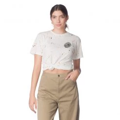 Santa Cruz Women's Warp Broken Dot S/S Relaxed Crew T-Shirt Splatter Beige