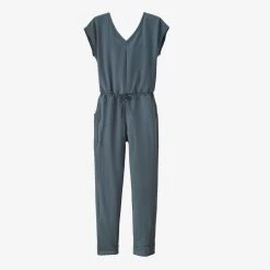 Patagonia Women's Organic Cotton Roaming Jumpsuit - Plume Grey Jackets