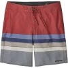 Patagonia Men's Hydropeak Boardshorts - 21" - Santa Cruz Stripe/Sumac Red