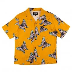 Welcome Men's METAMORPH RAYON CAMP SHIRT - GOLD