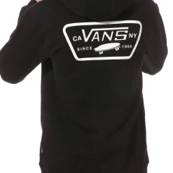 Men's Vans Full Patched Pullover Hoodie - Black
