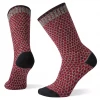 Smartwool Women's Everyday Popcorn Polka Dot Crew Socks - Black-Tibetan Red