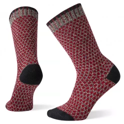 Smartwool Women's Everyday Popcorn Polka Dot Crew Socks - Black-Tibetan Red