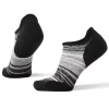 Smartwool Accessories Women's Run Targeted Cushion Striped Low Ankle Socks - Black & Light Grey