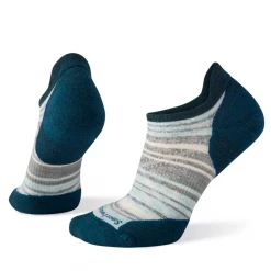 Smartwool Accessories Women's Run Targeted Cushion Striped Low Ankle Socks - Twilight Blue