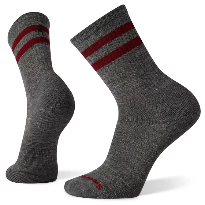 Smartwool Accessories Athletic Targeted Cushion Stripe Crew Socks - Medium Gray 3 Smartwool Accessories Athletic Targeted Cushion Stripe Crew Socks - Medium Gray