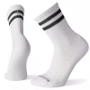 Smartwool Athletic Targeted Cushion Stripe Crew Socks - White & Black