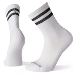 Smartwool Athletic Targeted Cushion Stripe Crew Socks - White & Black
