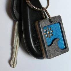 MD Custom Woodworks The Wave Recycled Skateboard Keychain