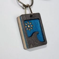MD Custom Woodworks The Wave Recycled Skateboard Keychain