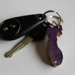 MD Custom Woodworks Lake Michigan Recycled Skateboard Keychain