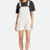 Brixton CHRISTINA SHORT OVERALL - Off White Daisy Dot Women's