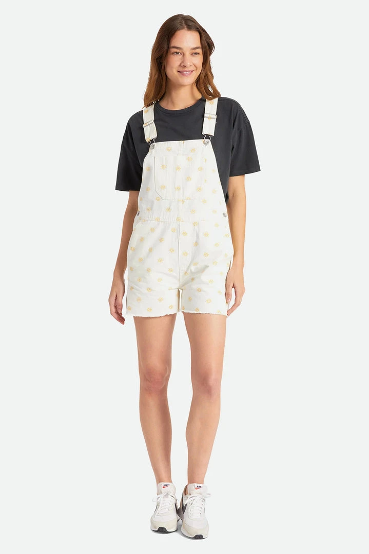 Brixton CHRISTINA SHORT OVERALL - Off White Daisy Dot Women's 3 Brixton CHRISTINA SHORT OVERALL - Off White Daisy Dot Women's