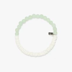 Pura Vida Accessories PUKA SHELL & FROSTED BEAD STRETCH BRACELET