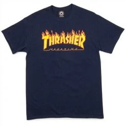 Men's Thrasher Flame Tee - Navy